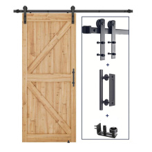 8ft Heavy Duty Sturdy 12" Heavy Duty Pull and Flush Door Handle Set Sliding Barn Door Hardware Kit Single Door